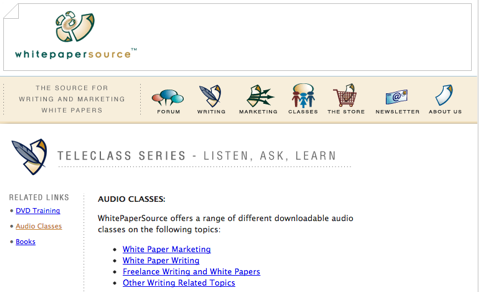 klasy audio źródeł w białej księdze