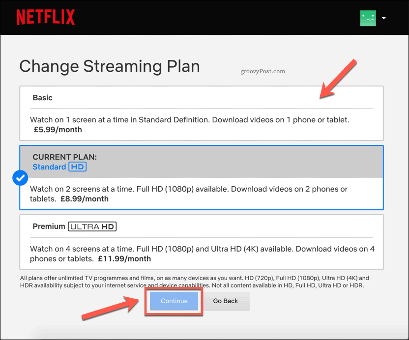 Zmiana planów subskrypcji Netflix
