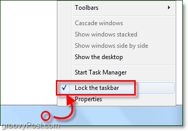 jak zablokować pasek zadań w Windows 7