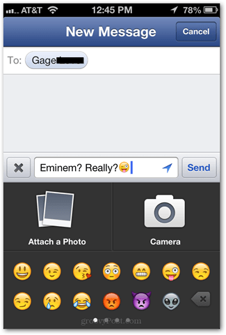 natywna aplikacja facebook emoji