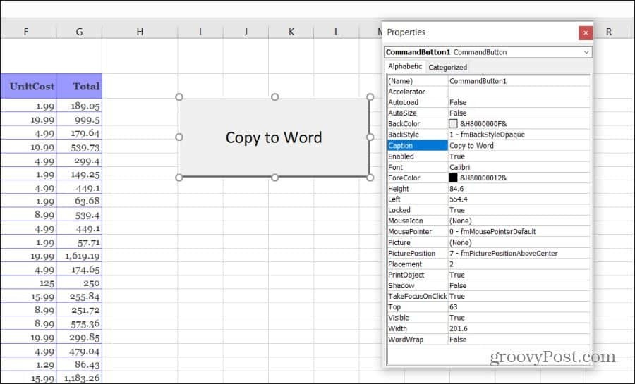 rysowanie przycisku w programie Excel