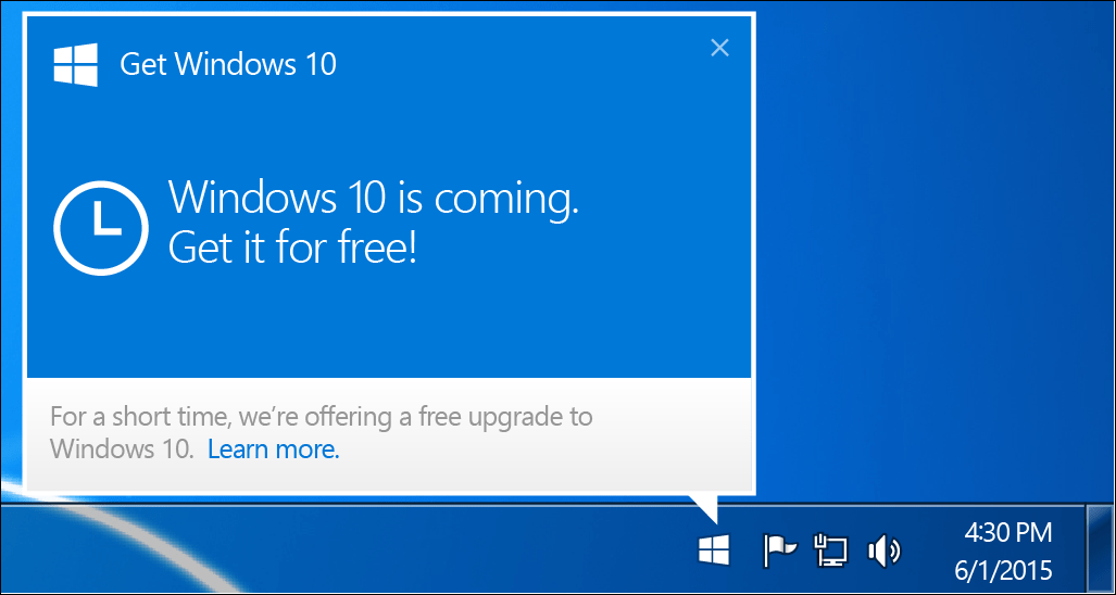 Microsoft usunie powiadomienie o uaktualnieniu do systemu Windows 10