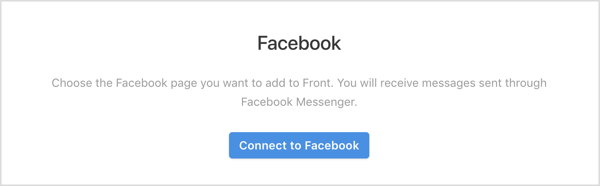 Kliknij przycisk Połącz z Facebookiem w aplikacji Front.