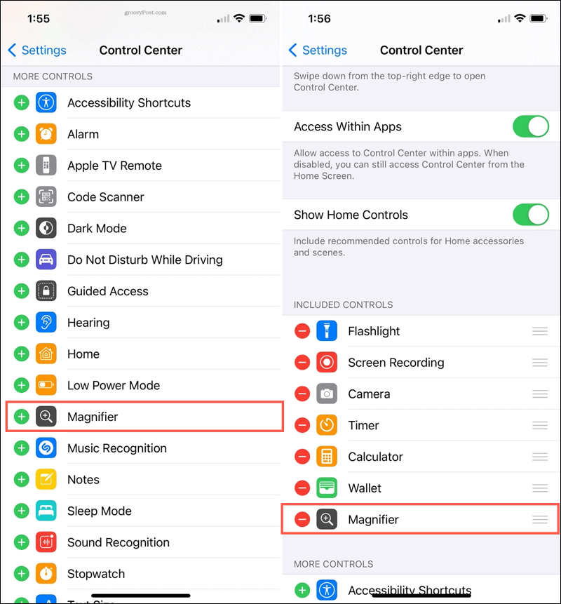 Dodaj Lupę do Control Center na iPhonie