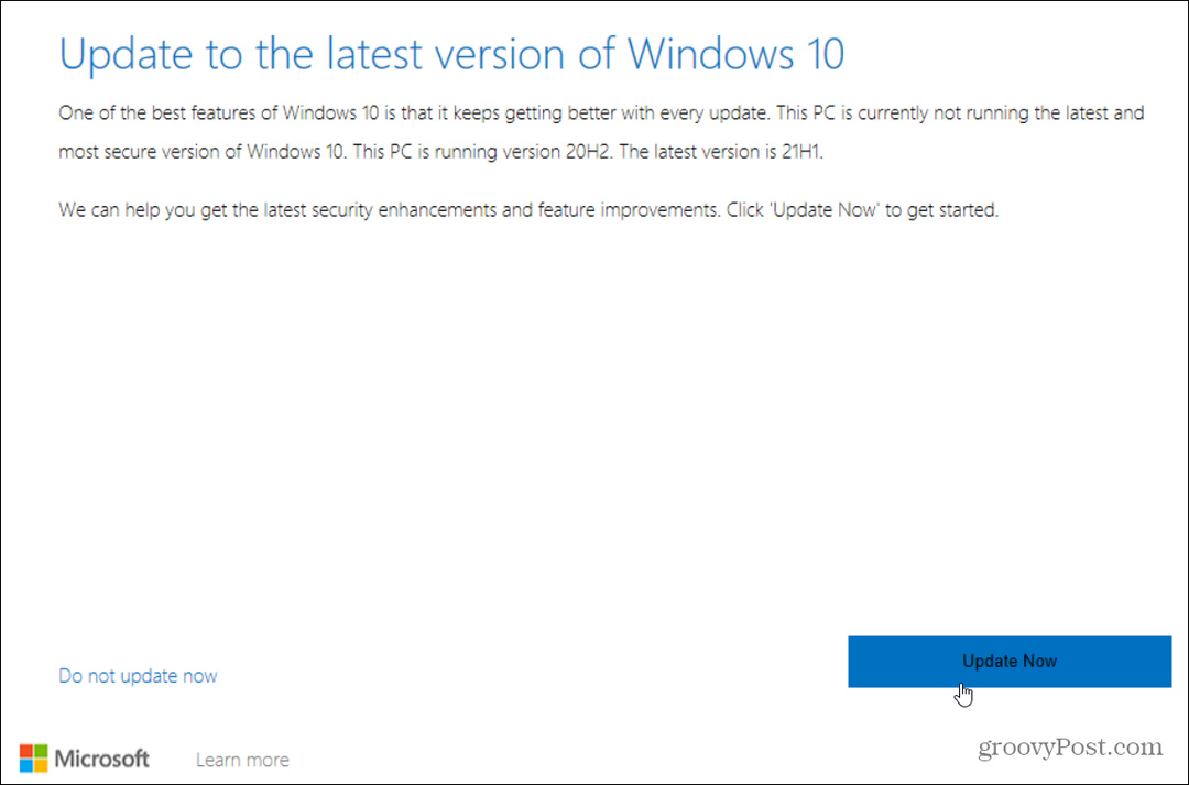 aktualizacja do najnowszej wersji systemu Windows 10