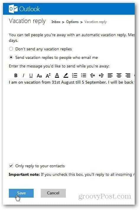 Wiadomość urlopowa programu Outlook 3