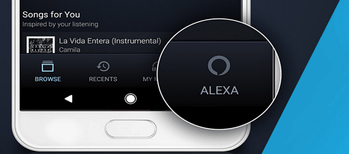 Aplikacja mobilna muzyka Alexa Amazon