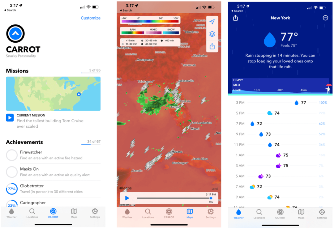 najlepsze aplikacje na iPhone'a pogoda marchewka