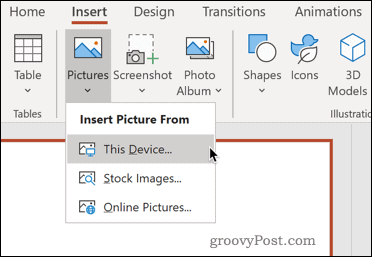 Wstawianie obrazu z urządzenia w programie PowerPoint