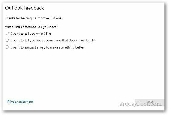 Jak wysłać opinię o programie Outlook.com do firmy Microsoft