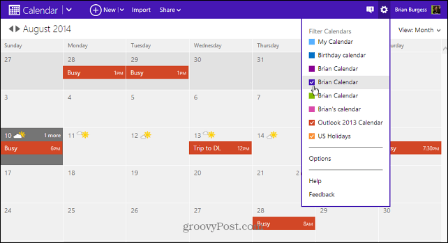 Kalendarz Outlook.com