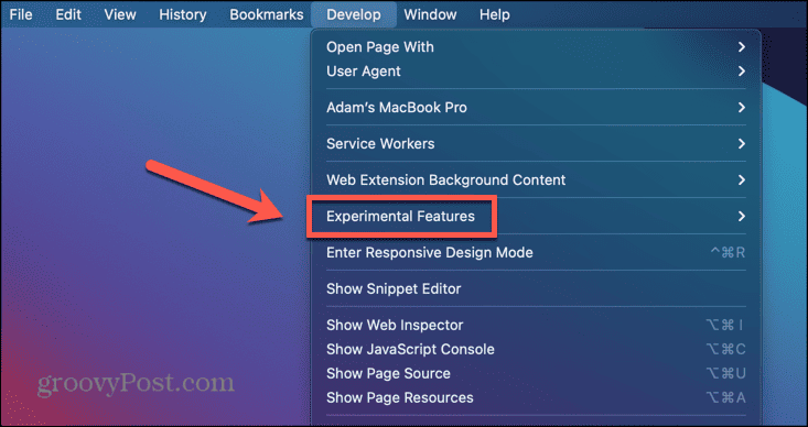 Eksperymentalne funkcje Mac Safari