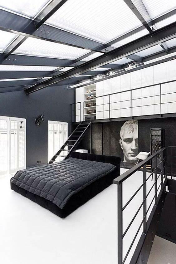 Czarno-biała dekoracja sypialni