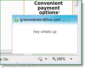 gdzie znaleźć wyskakujące okna Windows Live Messenger podczas korzystania z wiadomości internetowych w przeglądarce