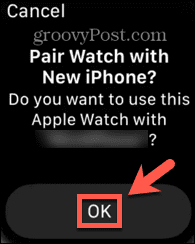 Apple Watch potwierdź parowanie