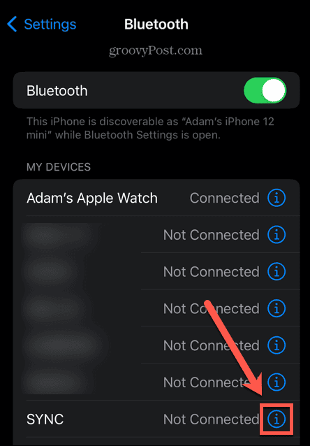 Informacje o Bluetooth w iPhonie