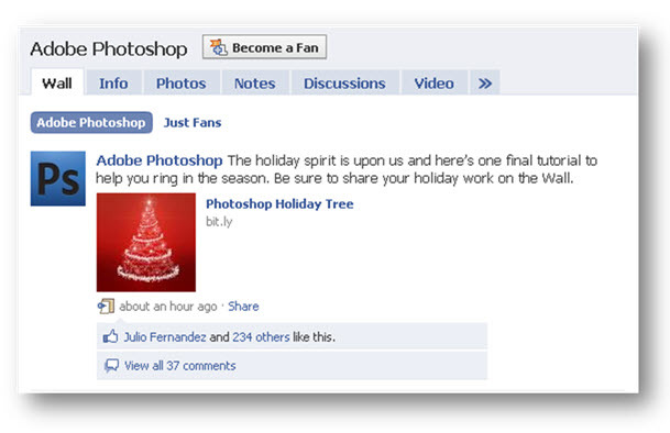 Adobe Photoshop Fan Page na Facebooku