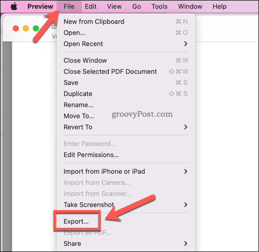 Eksportowanie pliku PDF w Podglądzie na Macu
