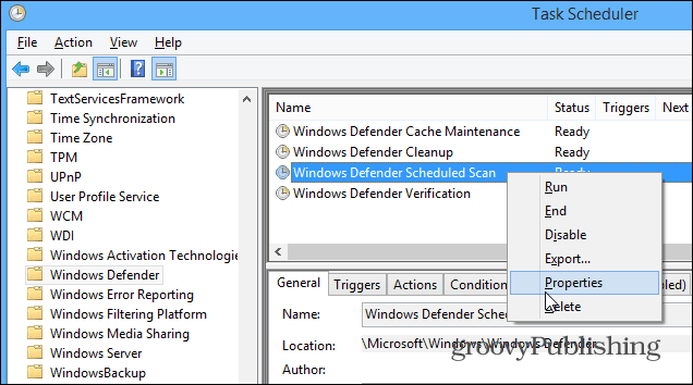 Jak zaplanować program Windows Defender do automatycznego skanowania w systemie Windows 8.1