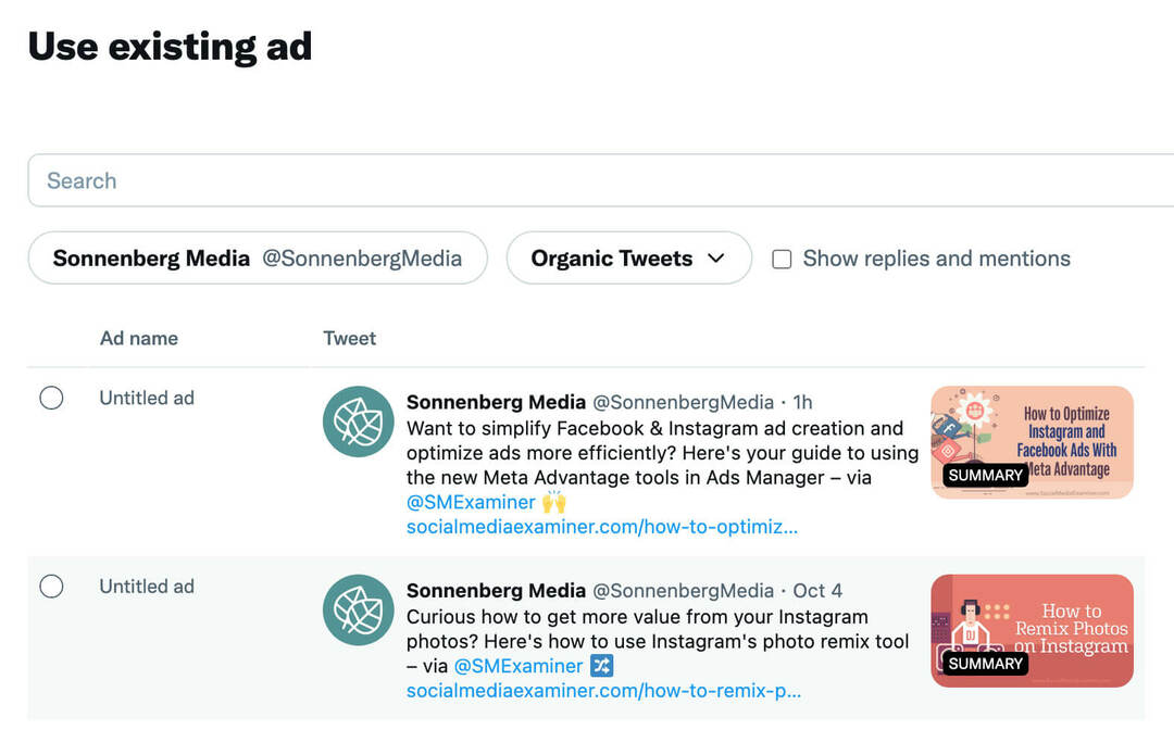 jak skalować reklamy-na-Twitterze-powiększanie-grupy-docelowej-odbiorców-odświeżanie-zasobów-kreacji-bezpłatne-tweety-dodawanie-do-grupy-reklam-przykład-21
