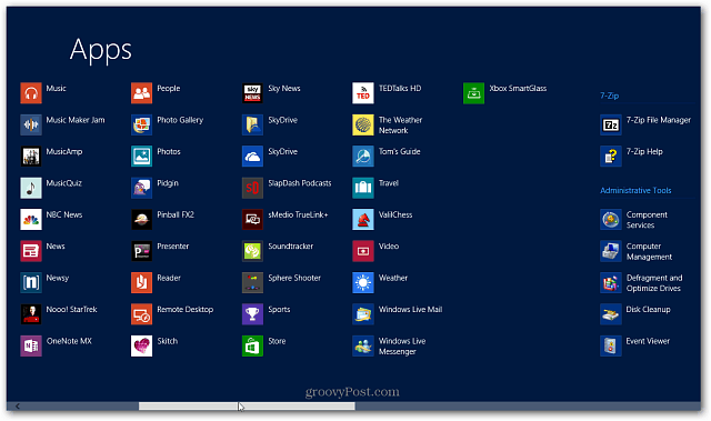 Znajdź wszystkie aplikacje zainstalowane w systemie Windows 8 (zaktualizowane do wersji 8.1)