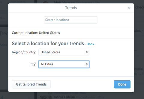 wyszukiwanie trendów na Twitterze