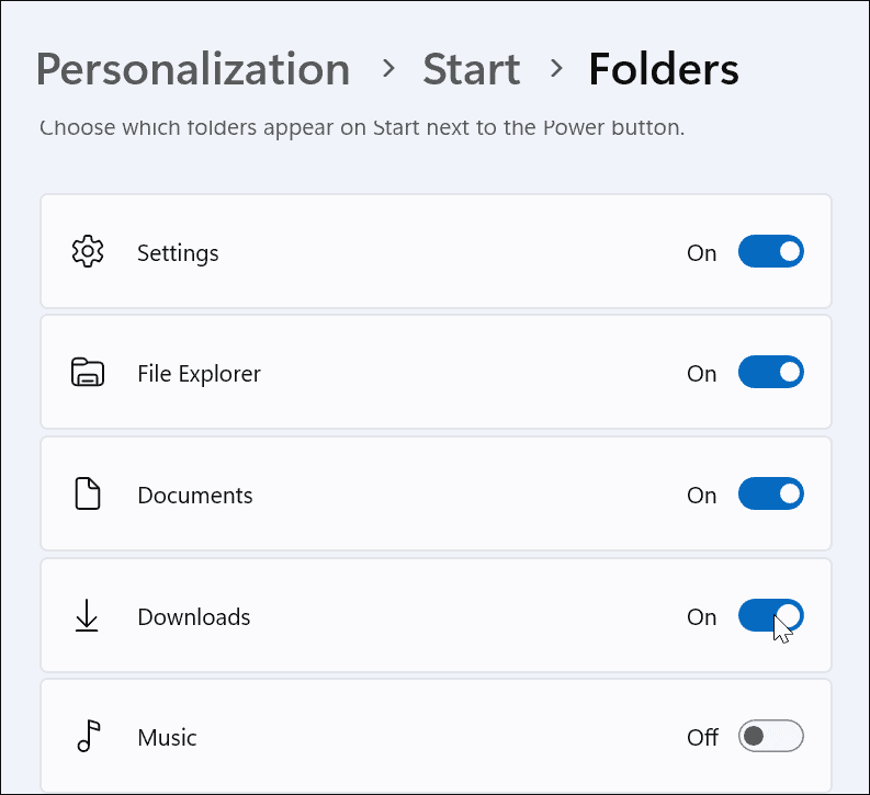 Zarządzaj ustawieniami menu Start w systemie Windows 11