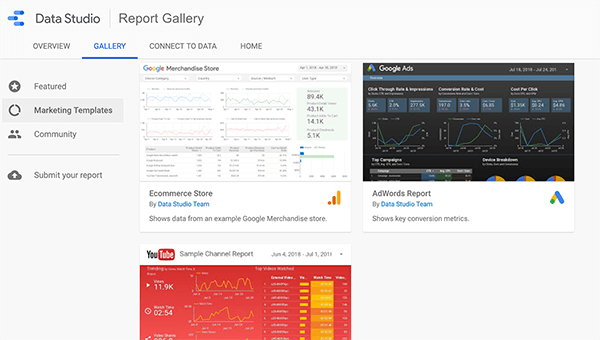 Jak korzystać z szablonów w Google Data Studio