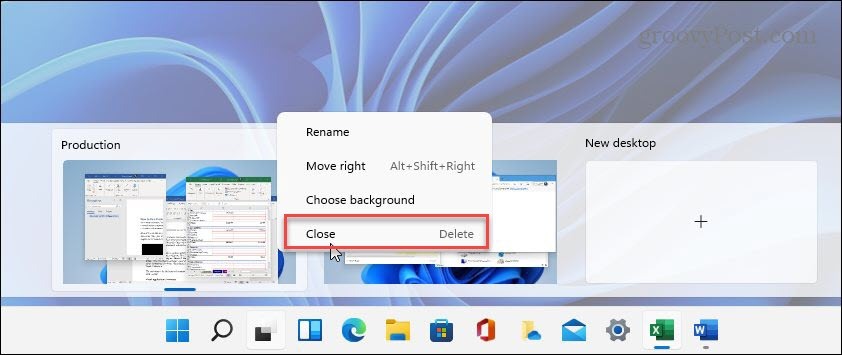 Zamknij wirtualny pulpit Windows 11