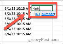 Pisanie formuły INT w Excelu