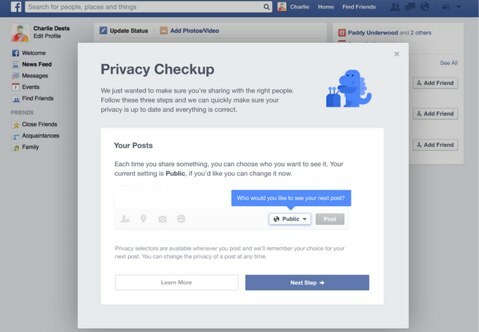 sprawdzenie prywatności na Facebooku