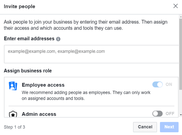 Skorzystaj z Facebook Business Managera, krok 3.