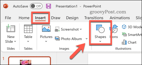 Wstawianie kształtu w PowerPoint