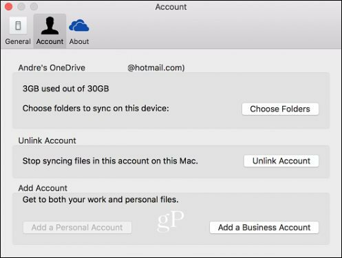 OneDrive dla firm Mac