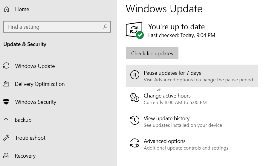 Wstrzymaj aktualizacje systemu Windows 10