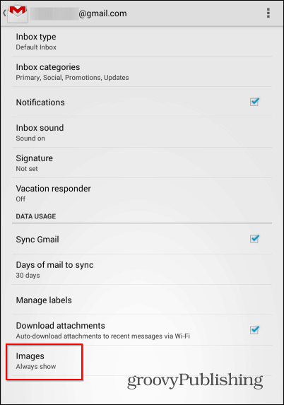 Obrazy zewnętrzne Gmaila na Androida