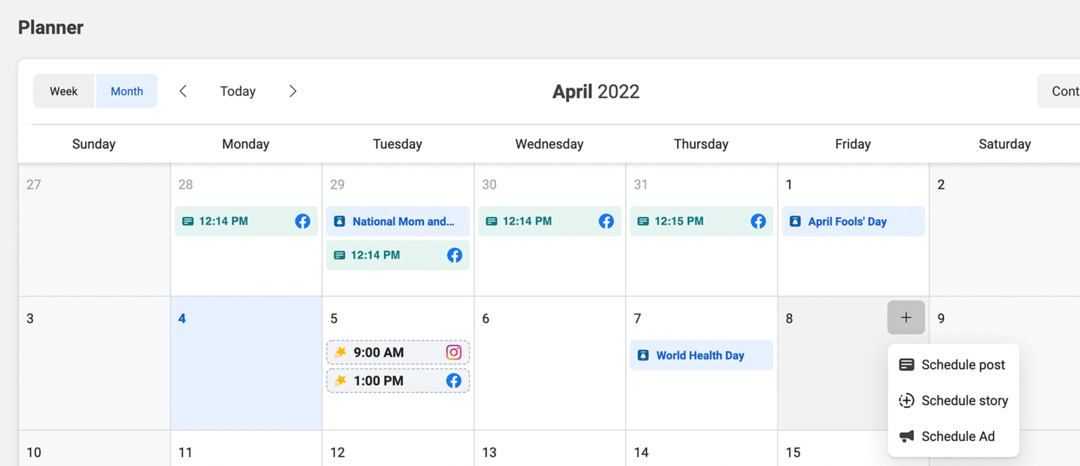 Meta Business Suite Planner