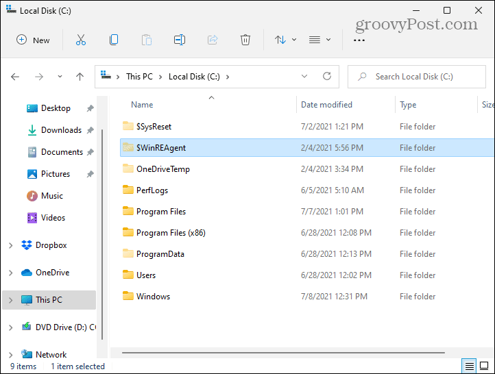 Ukryte foldery Lokalny dysk C Windows 11
