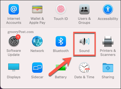 Otwieranie menu opcji dźwięku na Macu