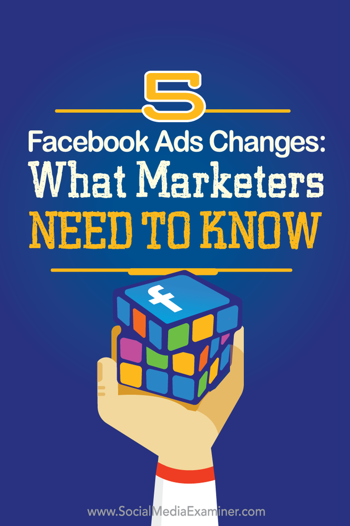 co marketerzy powinni wiedzieć o pięciu zmianach w reklamach na Facebooku