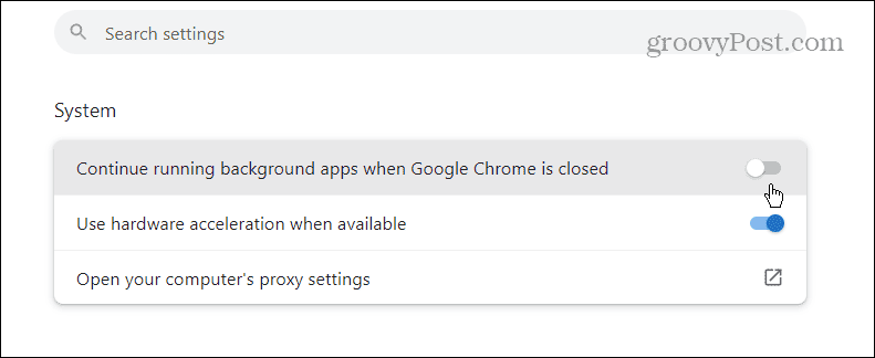 aplikacje działające w tle Chrome