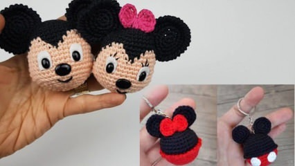 Jak zrobić brelok Amigurumi Minnie i Mickey Mouse? Tworzenie pęku kluczy z Myszką Miki