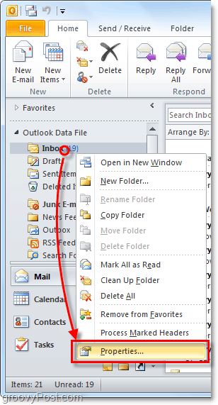 dostosować funkcje autoarchiwizacji dla poszczególnych folderów programu Outlook 2010