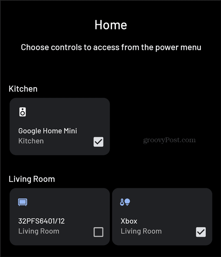 Dodaje menu sterowania Androidem Smart Home