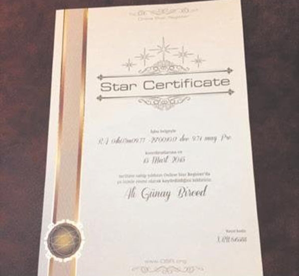 Certyfikat z gwiazdką