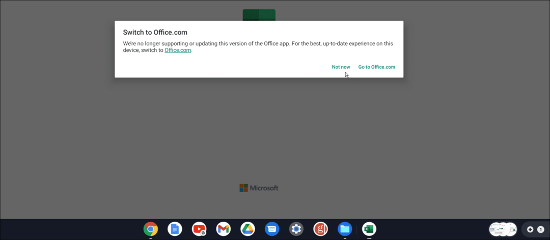 Chromebook z aplikacją biurową na Androida nie jest obsługiwany
