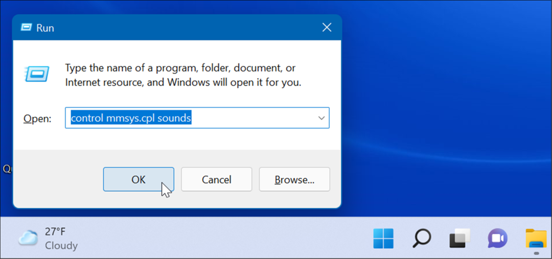 otwarte dźwięki systemowe Uruchom Windows 11