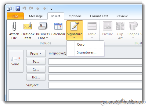 Wstaw podpis Outlook 2010