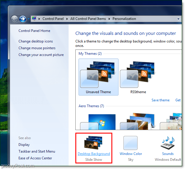 dostosuj prędkość obrotu tła w systemie Windows 7