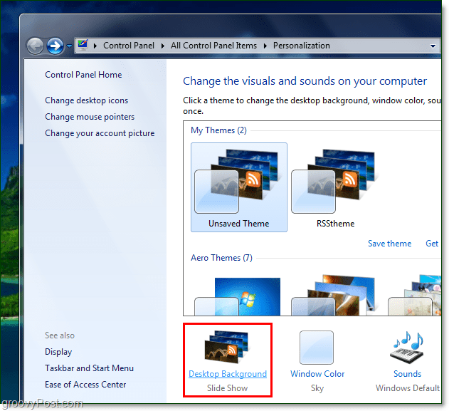 Jak obrócić obraz tła systemu Windows 7 za pomocą kanału RSS